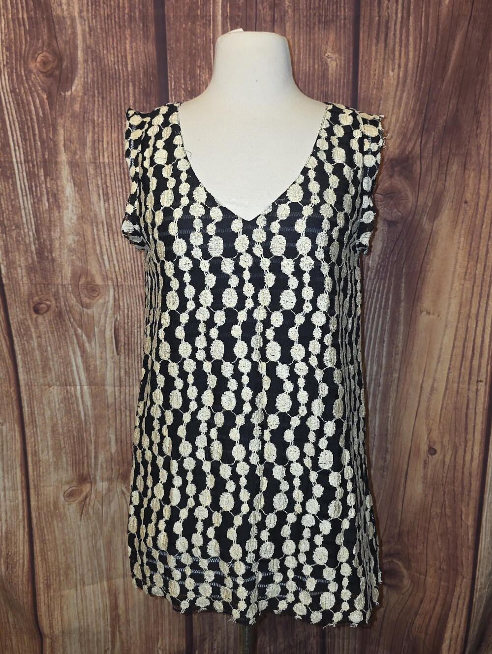 Umgee Tank Top Size S Black/Cream